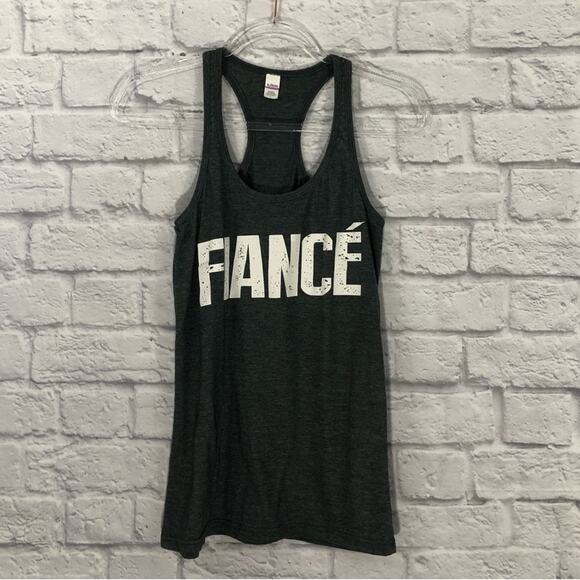 FIANCÉ Graphic Tank Top Charcoal Gray Graphic Muscle Tee Tank Fiance Large - Picture 2 of 6